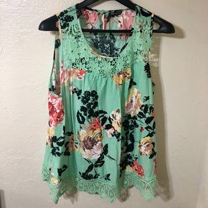 Sleeveless lace blouse